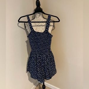 NWT-Hollister Navy blue & floral romper with back bow tie- SMALL